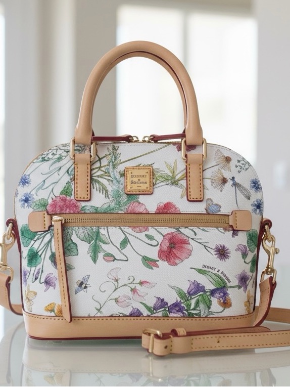 Dooney & Bourke Botanical Collection Small Domed Zip Satchel Crossbody Bag